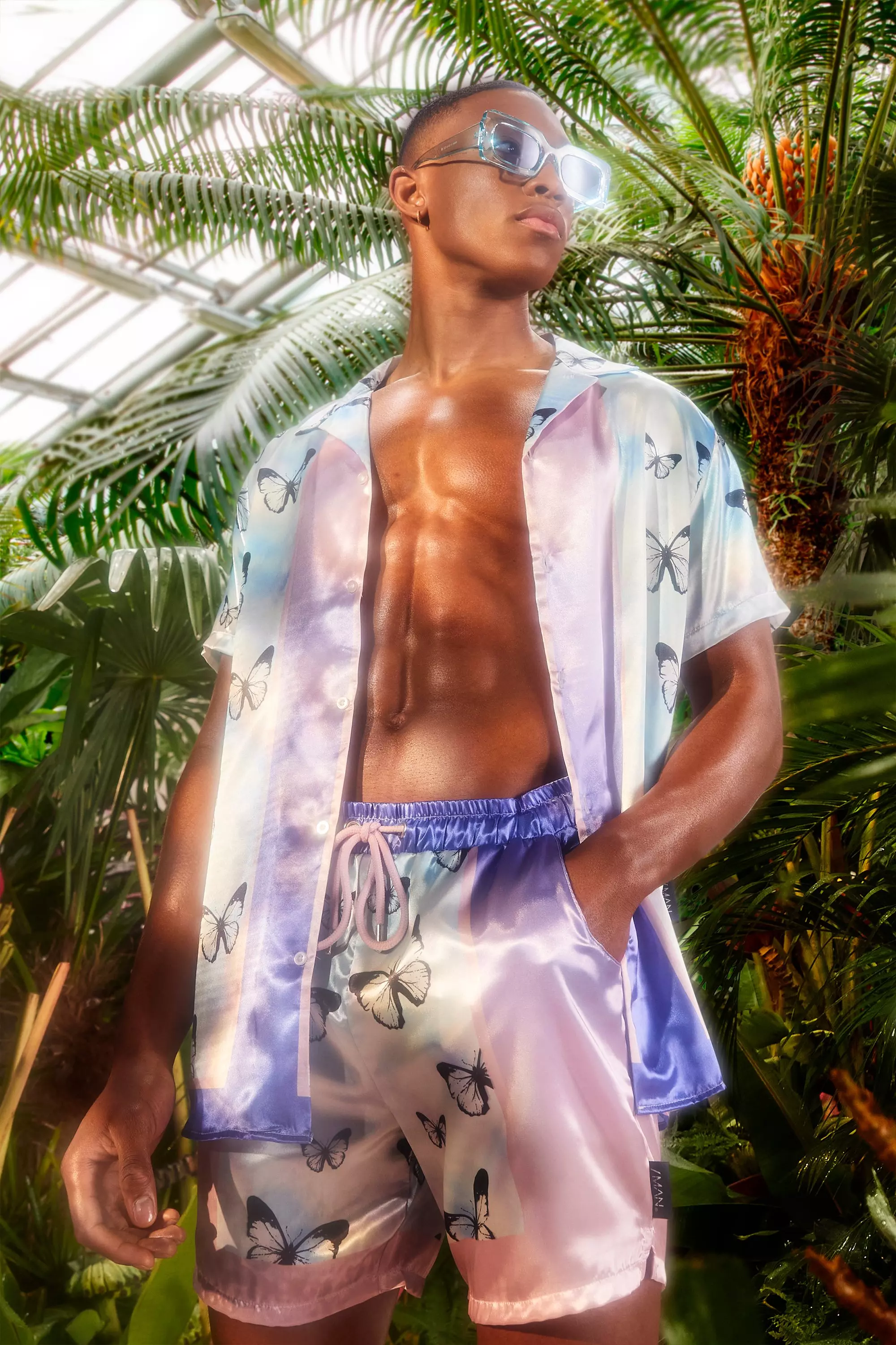 Mens silk shorts 2025 and shirt